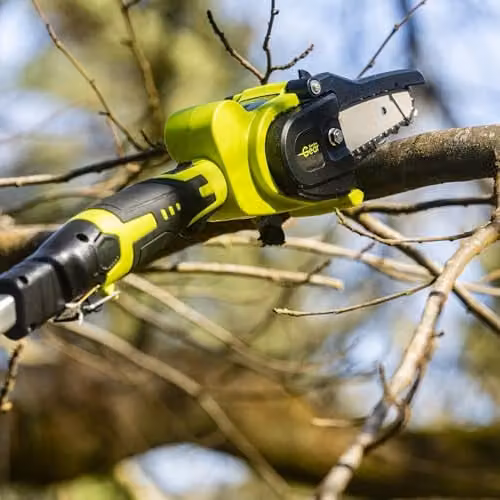 Garden Gear 12V 2-in-1 Telescopic Chainsaw and Handheld Cordless Mini Pole Saw with 2.0Ah Lithium-Ion Battery in Green – 6