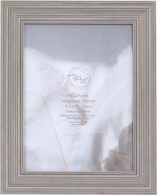 The Port. Co Gallery Classic Rectangular Single Wooden Tabletop Photo Frame, Grey, W: 20.32 cm, H: 15.24 cm