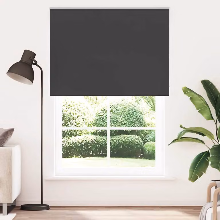 Berkfield Home Blackout Roller Blind, Black Polyester, W: 151.6 cm, H: 210 cm