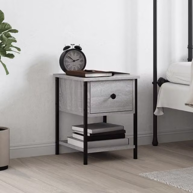 Berkfield Home Grey Sonoma Bedside Table, W/D/H: 34 x 35.5 x 45 cm – 1