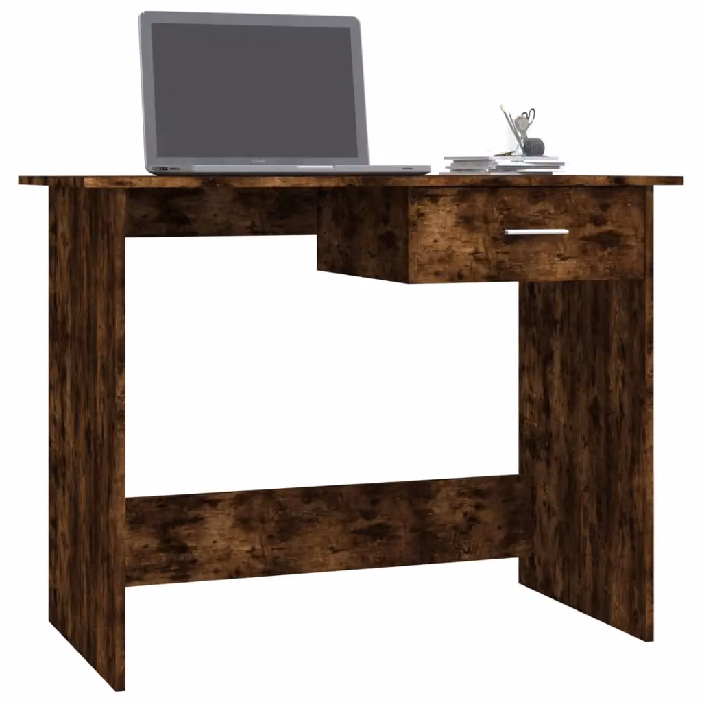 Berkfield Home Computer Desk in Smoked Oak Brown, W/D/H: 100 x 50 x 76 cm – 3