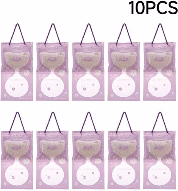 Living and Home 10 Pack Purple Hanging Wardrobe Dehumidifier Bags