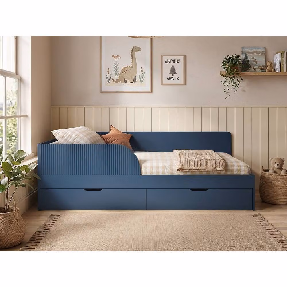 Flair Aris Single Montessori Bed with Storage Drawers in Navy Blue, W/D/H: 90 x 190 cm – 2