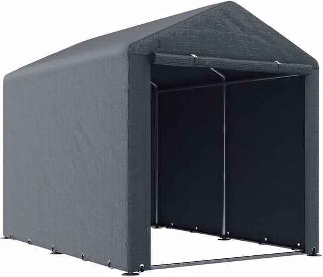 VOGREX Portable Garden Storage Shed Tent in Dark Grey, W/D/H: 220 x 160 x 172 cm – 1