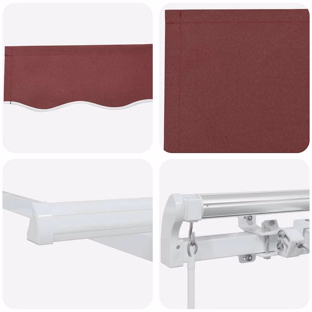 Berkfield Home Manual Retractable Crank Awning in Red, W/D/H: 400 x 300 x 165 cm – 6