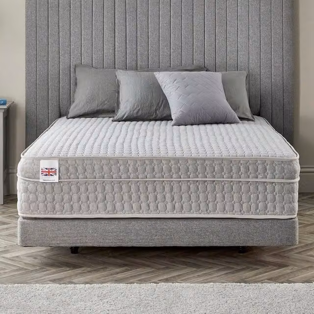 Somnior Beds Ltd Medium Feel High Loft Bubble Pocket Sprung Hybrid Mattress, Grey, W/D/H: 200 x 200 x 28 cm