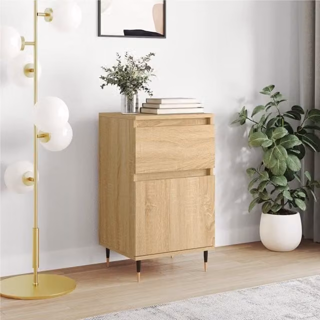Berkfield Home Sonoma Oak Sideboard in Brown, W/D/H: 40 x 35 x 70 cm – 1