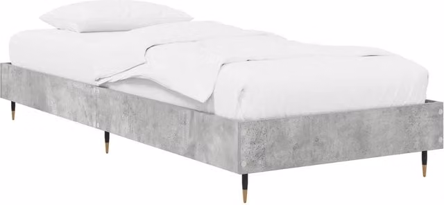 Berkfield Home Modern Bed Frame in Concrete Grey, Engineered Wood, W: 80 cm, L: 200 cm – 1