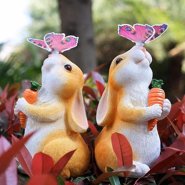 Leaper Solar Waterproof Decorative Rabbit Garden Lamp, Yellow, W/D/H: 23.8 x 16.2 x 16.2 cm – 1