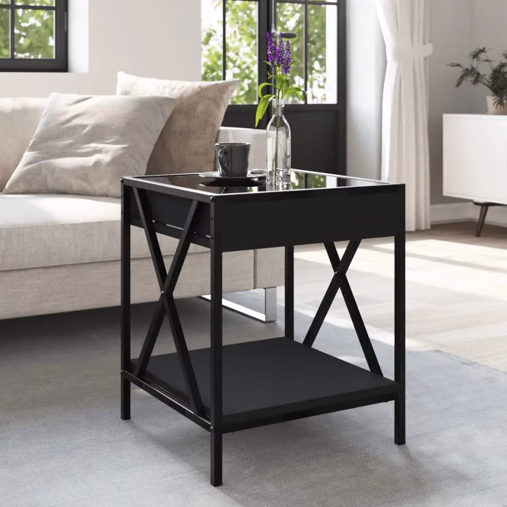 Berkfield Home Infinity LED Coffee Table, Black, W/D/H: 40 x 40 x 49 cm – 4
