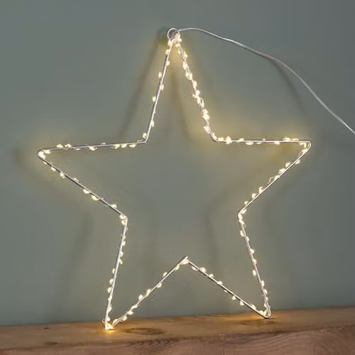 Samuel Alexander Silver and White Hanging Metal Christmas Star, Diameter: 30 cm – 2