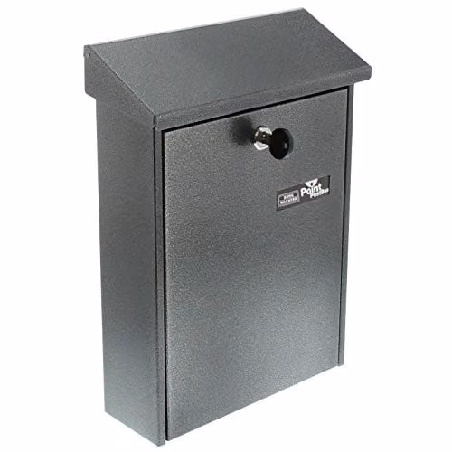 Burg-Wächter Grey Steel Enamel Wall-Mounted Letterbox with Cover