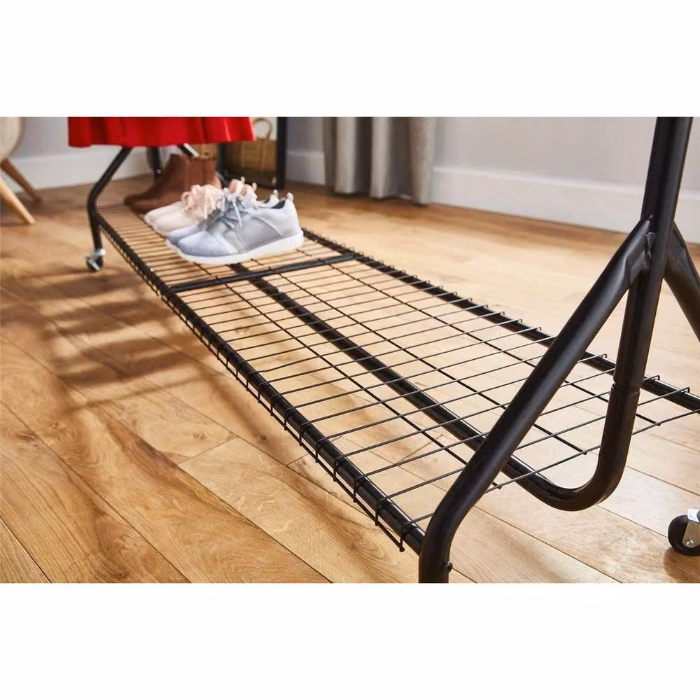 FORGEVIO Heavy Duty Metal Clothes Rail in Black, W: 150 cm, D: 46.5 cm, H: 46.5 cm – 3