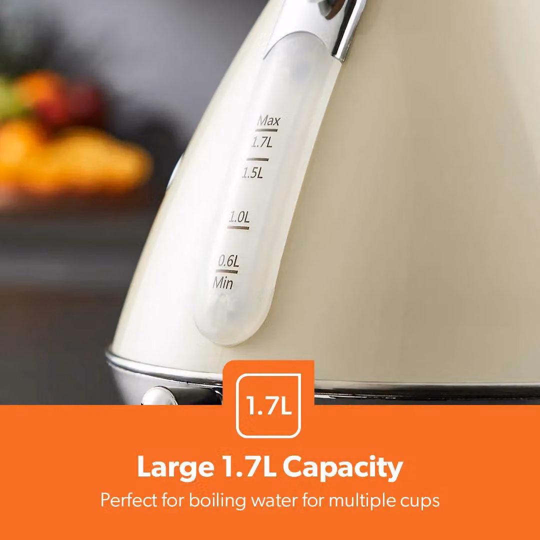 Geepas RetroVive Kettle and Toaster Set in Beige – 3