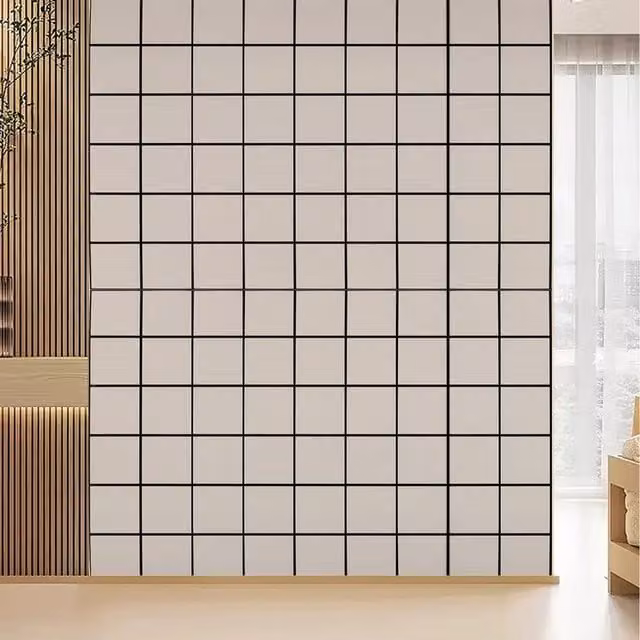 Livingandhome 10-Piece Abstract Modern Grey PVC Self-Adhesive Waterproof and Oilproof Wall Stickers
