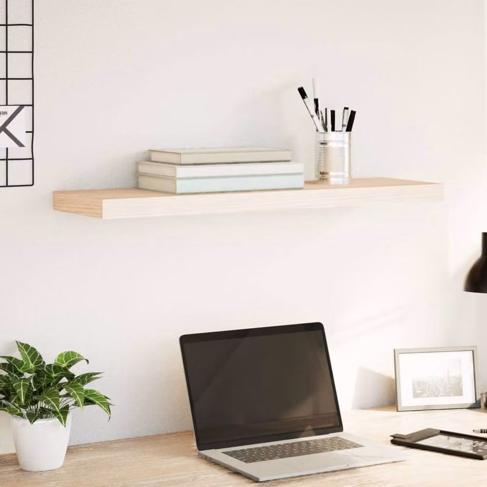 Berkfield Home Floating Wall Mounted Shelf in Beige Engineered Wood, W: 80 cm, D: 23.5 cm, H: 4 cm – 1