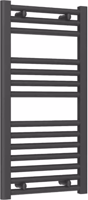 Bathroom Kingdom Diva Anthracite Straight Heated Towel Rail, Grey, W: 80 cm, D: 40 cm