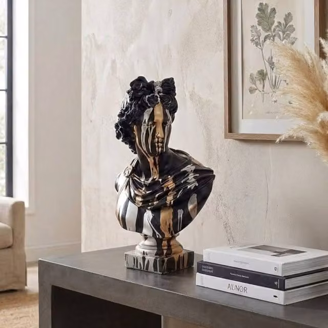 Garden Greatness Urban Apollo Drip Art Sculpture, Multicolour Abstract Tabletop Decor