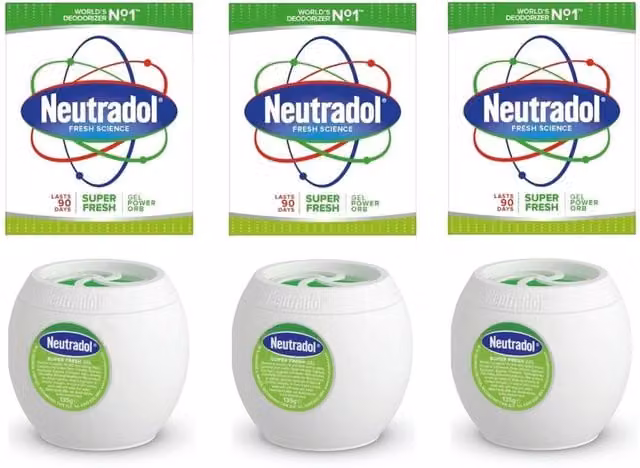 Neutradol Gel Air Freshener Orb Super Fresh Odour Destroyer Neutraliser, Green and White, 135 g