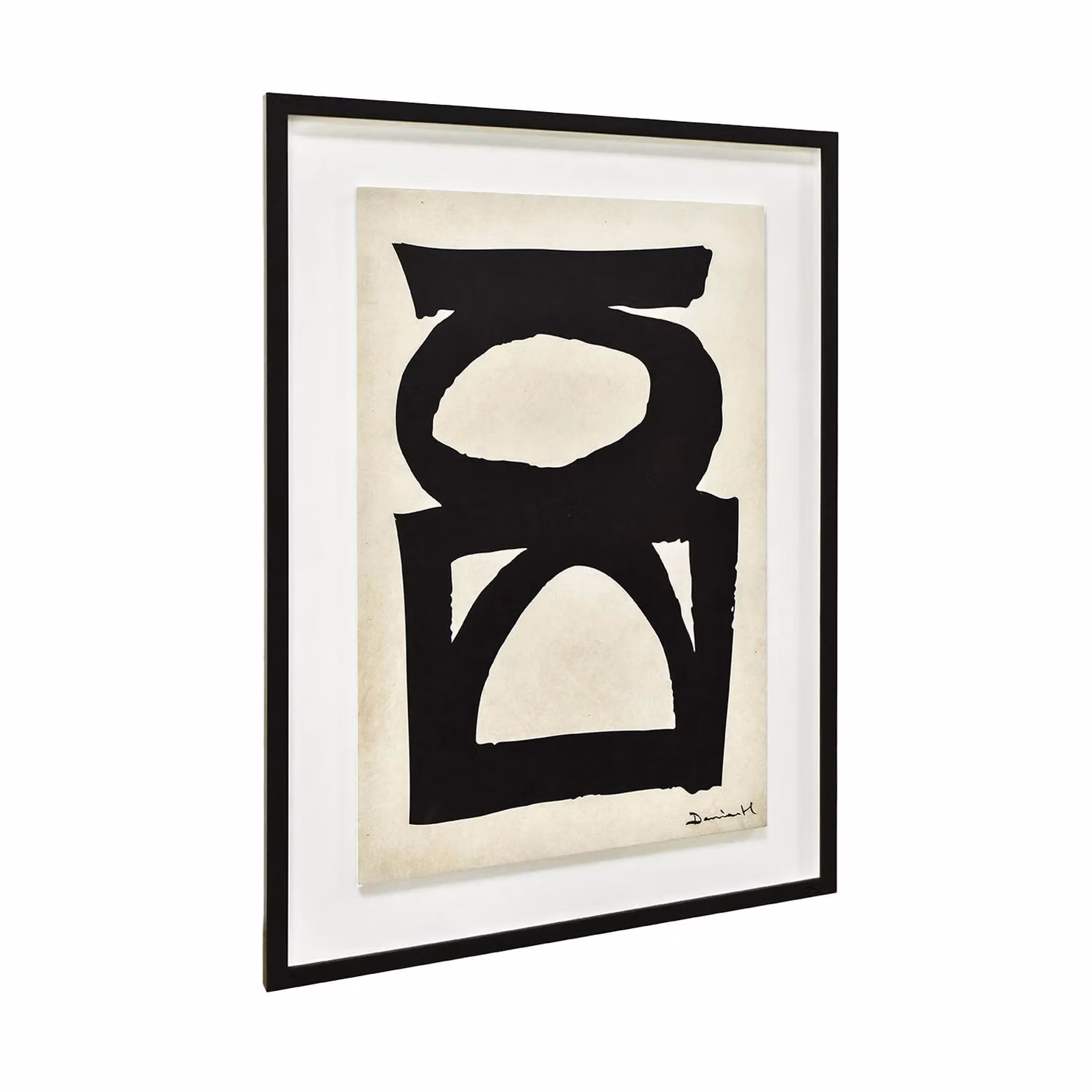 Dan Hobday Abstract II Framed Plaque in Beige and Multicolour – 2