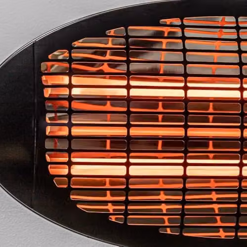 Primrose 2kW Quartz Bulb Wall Mounted Electric Patio Heater in Silver – 3