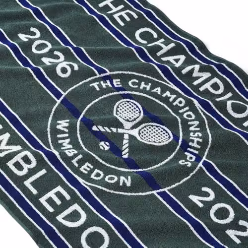 Christy Official Wimbledon Championship 2026 Quick Dry Cotton Terry Towel in Green and Purple, W: 70 cm, L: 133 cm – 9