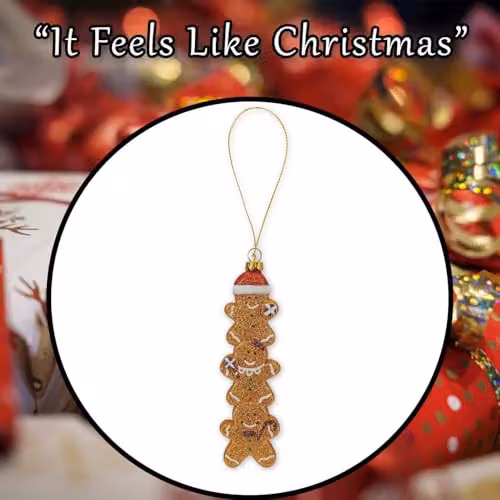 VFM e-Store Christmas Gingerbread Man Hanging Decoration, Brown, H 18 cm x W 5 cm – 6