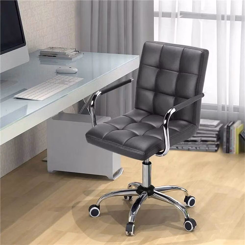 Nordara Modern Black Faux Leather Adjustable Swivel Task Chair for Home Office – 2