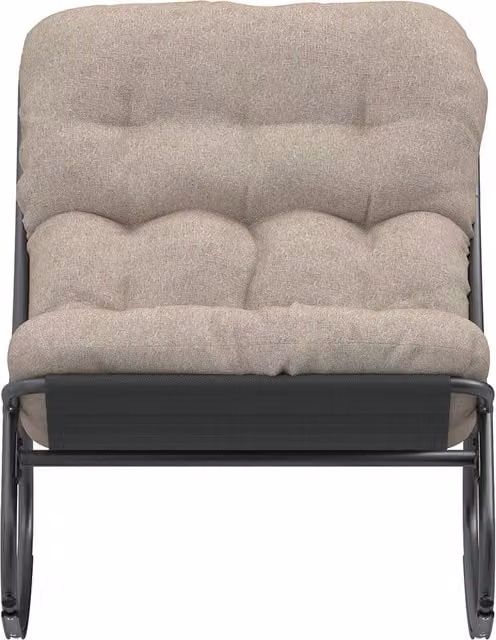 Charles Bentley Porto Rocking Chair in Anthracite and Beige with Metal Steel Frame