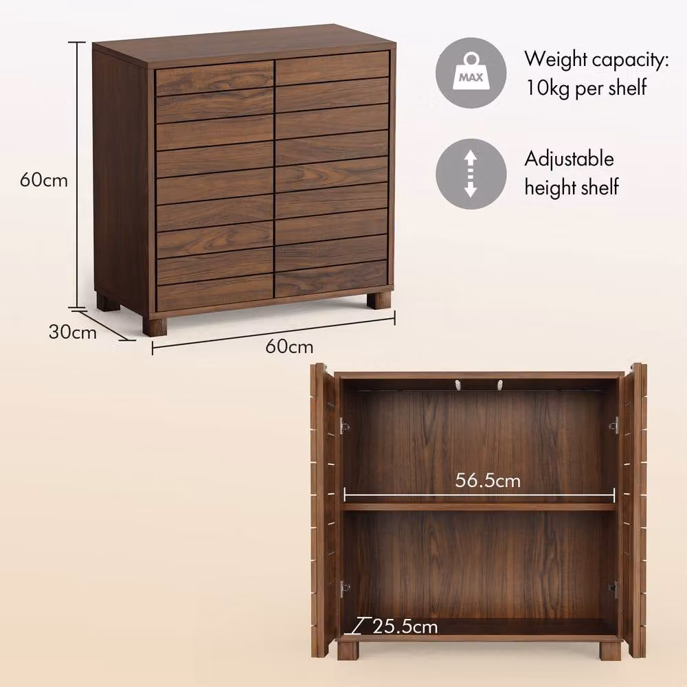 VonHaus Chester Freestanding Wood Effect Bathroom Storage Cabinet in Brown, W/D/H: 60 x 30 x 60 cm – 6