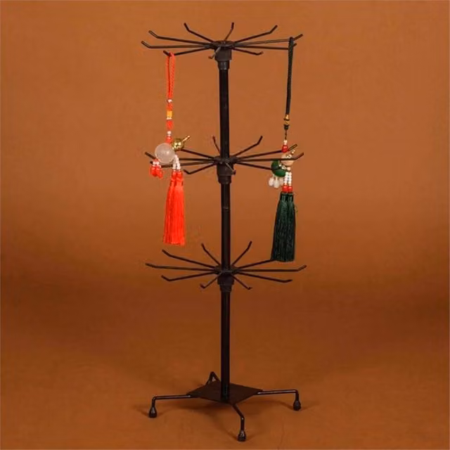 Nordara 3-Tier Rotating Metal Jewelry Display Stand and Storage Rack in Black