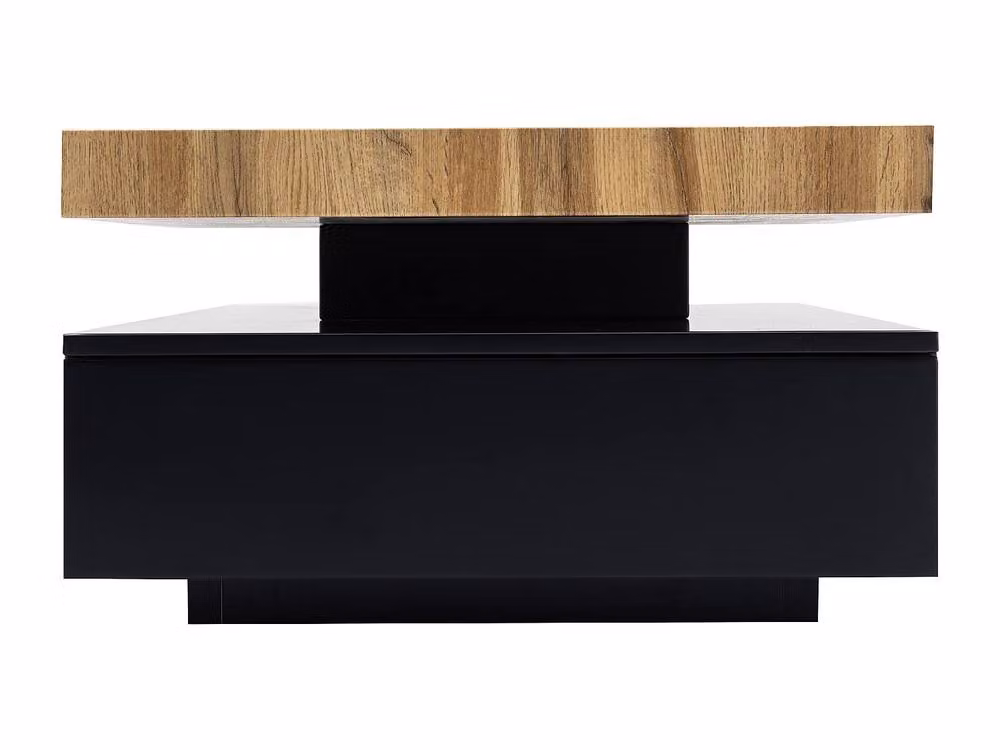 Vente-unique FELIX 2-Drawer MDF Coffee Table in Black and Natural Light, W/D/H: 100 x 60 x 48 cm – 3