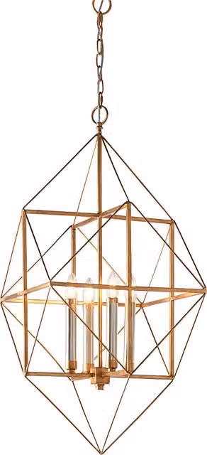 Perch & Parrow Sansa Large Geometric Pendant Light in Gold and Silver Leaf