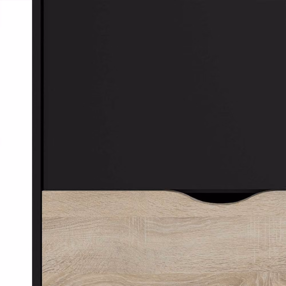 Wyld Haus Sapporo 2 Door Wardrobe with 2 Drawers in Black and Natural Oak – 3