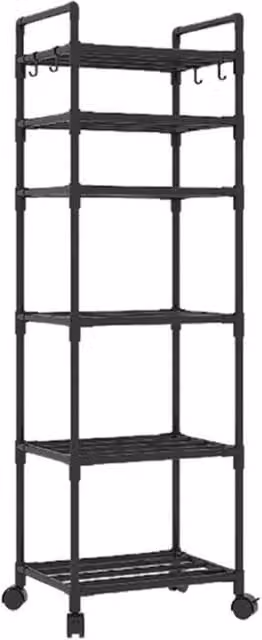 KORVIXA 6 Tier Heavy Duty Metal Storage Rack in Black, W/D/H: 100 x 32 x 170 cm