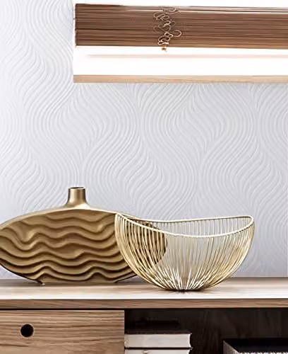 Superfresco White Paintable Abstract Modern Wallpaper, Roll W: 52 cm, L: 1000 cm – 2