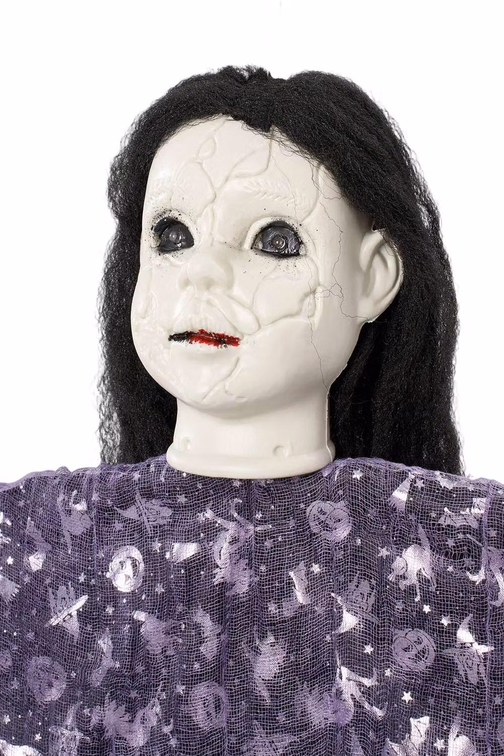 H&O Direct Purple Glowing-Eyed Halloween Hanging Textile Ghost for Indoor and Outdoor Decor – 3