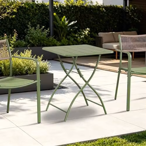 Core Products Rimini Folding Bistro Table for Garden and Patio, Powder-Coated Alloy Steel, W/D: 60 x 60 cm – 5