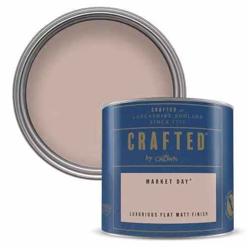 Crown Crafted Market Day Matt Emulsion Paint Tester Sample, Beige, 125ml