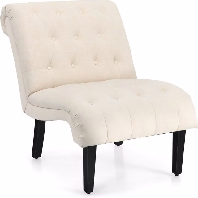 Costway Modern Upholstered Armless Accent Chair in Beige