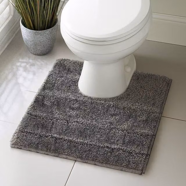 Velosso Lexington Charcoal Grey Microfibre Non-Slip Bath and Pedestal Mat, Small