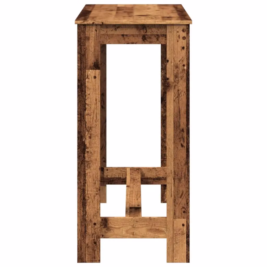 Berkfield Home Bar Table in Brown Old Wood, W/D/H: 102 x 50 x 103.5 cm – 4