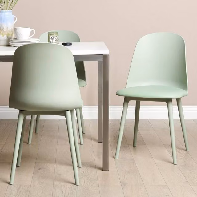Wyld and Coco Set of 2 Green Faux Leather Padded Dining Chairs – 1