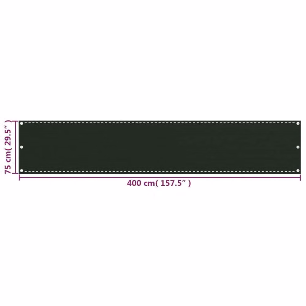 Berkfield Home Balcony Screen in Dark Green, W: 75 cm, D: 400 cm – 3