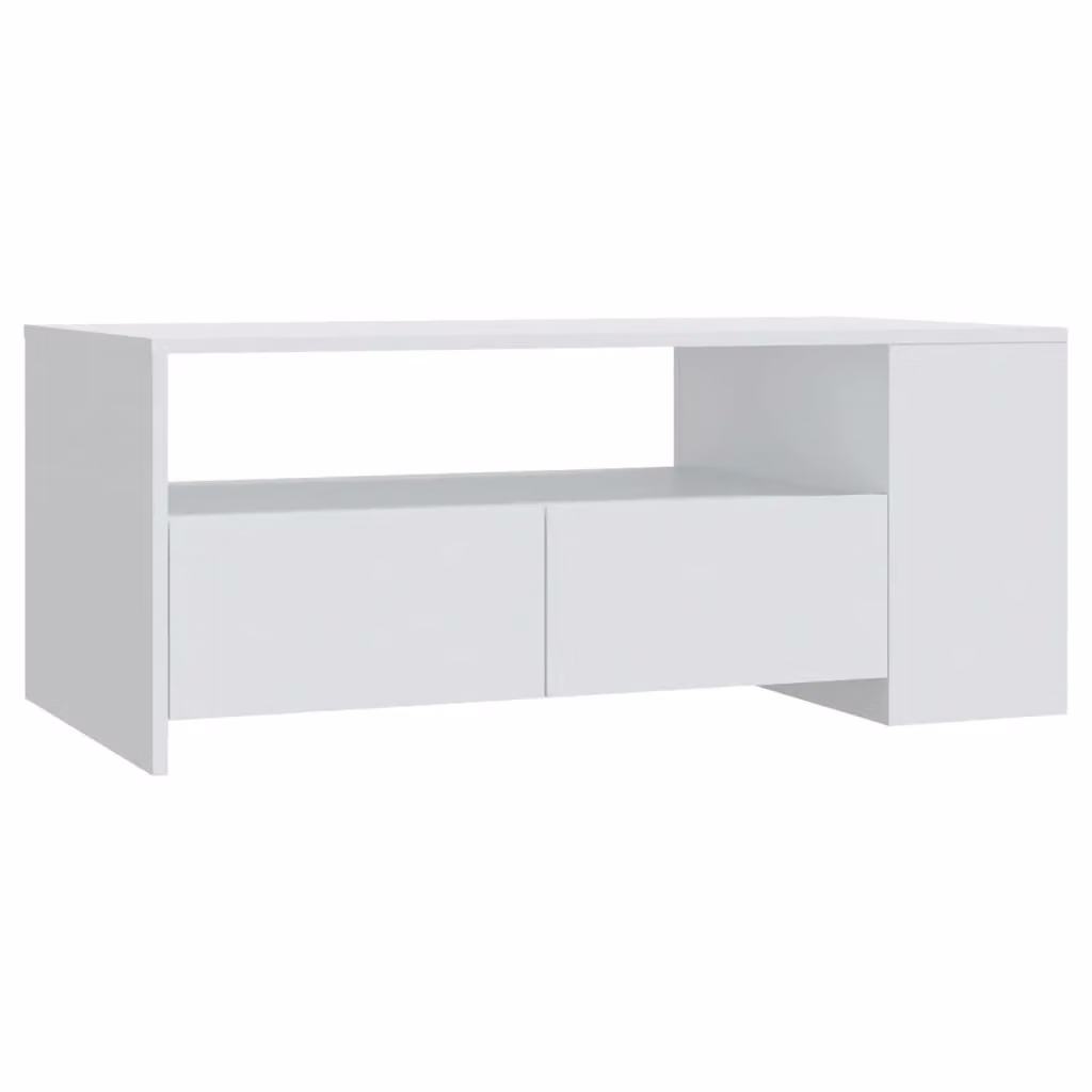 Berkfield Home White Modern Rectangular Coffee Table in Engineered Wood W/D/H: 102 x 55 x 42 cm – 2