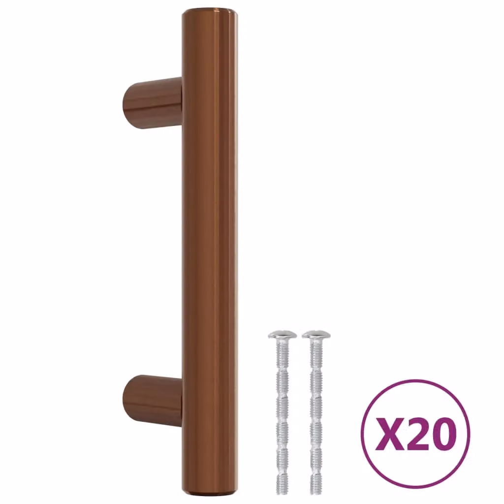 Berkfield Home 20 Piece Bronze Stainless Steel Bar Cabinet Handles in Brown, 64 mm – 2