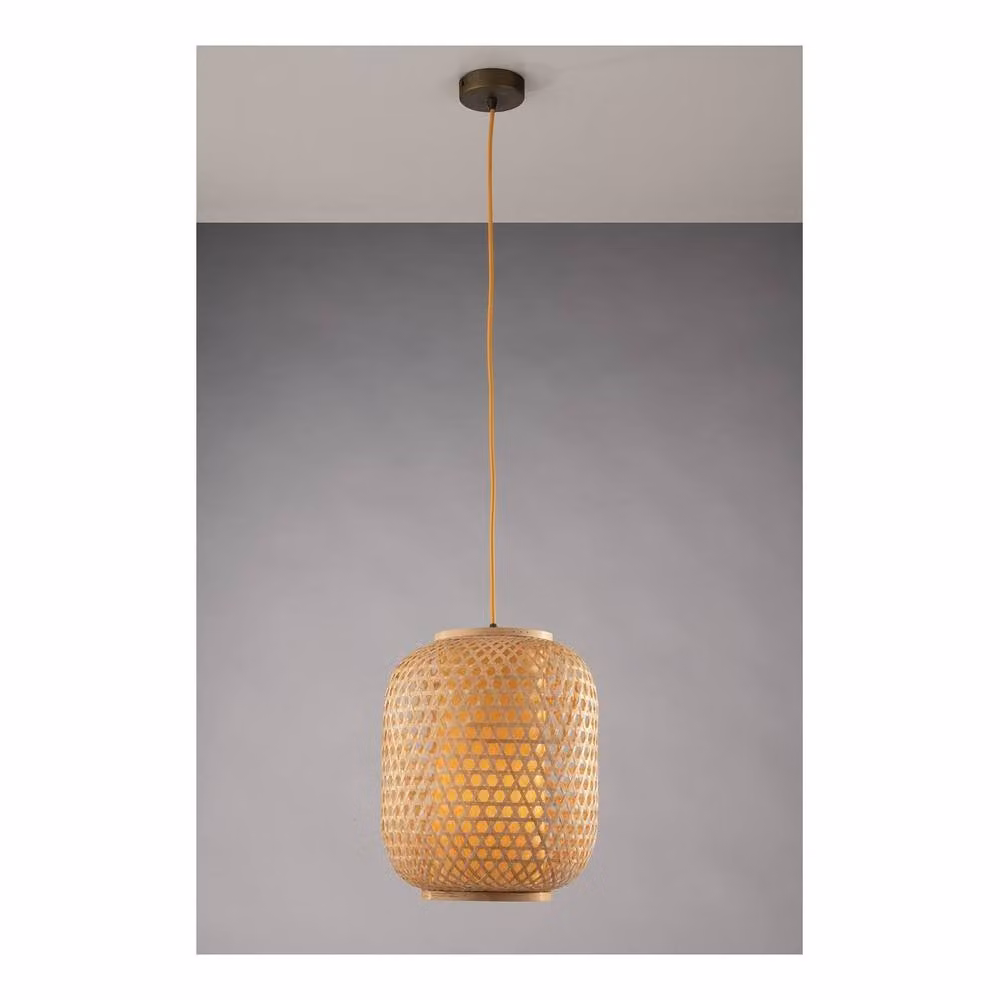 Netlighting ZEN Cylindrical Wood Pendant Ceiling Light in Brown, W/D/H: 30 x 30 x 37 cm – 2