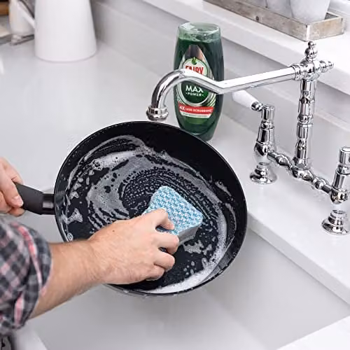 Addis Fairy Platinum Non Scratch Sink Washing Up Scourer Sponge, Pack of 2, Grey