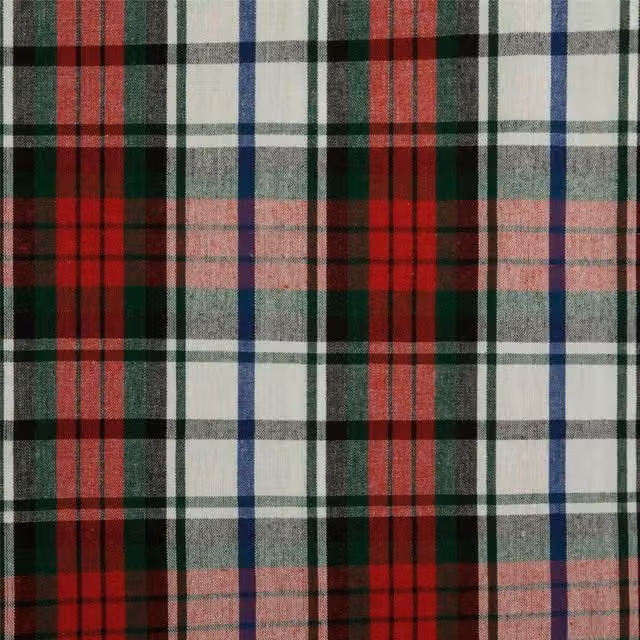 Homescapes Pure Cotton Macduff Tartan Check Fabric, Green and Multicolour, Width: 150 cm