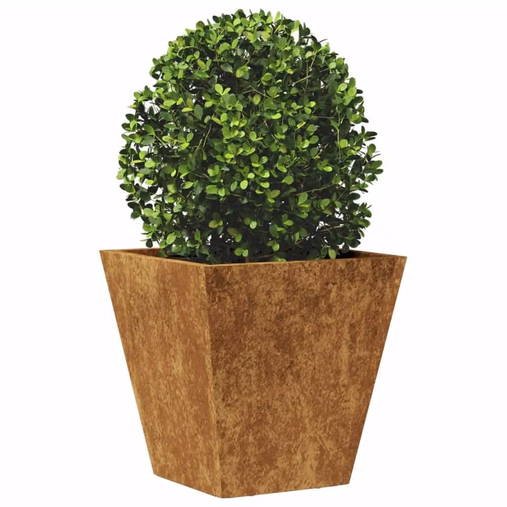 Berkfield Home Corten Steel Garden Planter Tub in Brown, W/D/H: 30 x 30 x 30 cm – 3